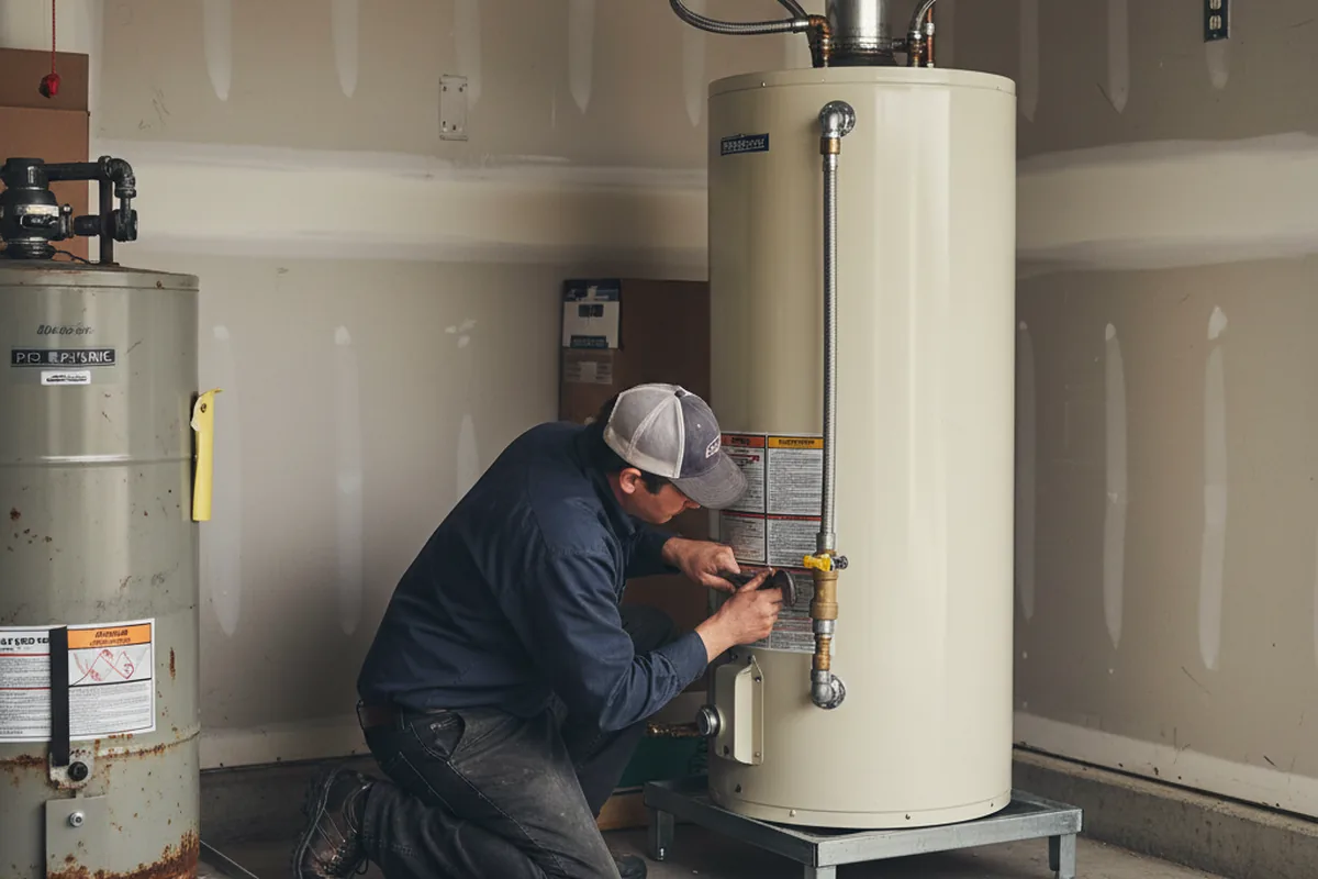 Water heater and shutoff valve replacement in Dixon