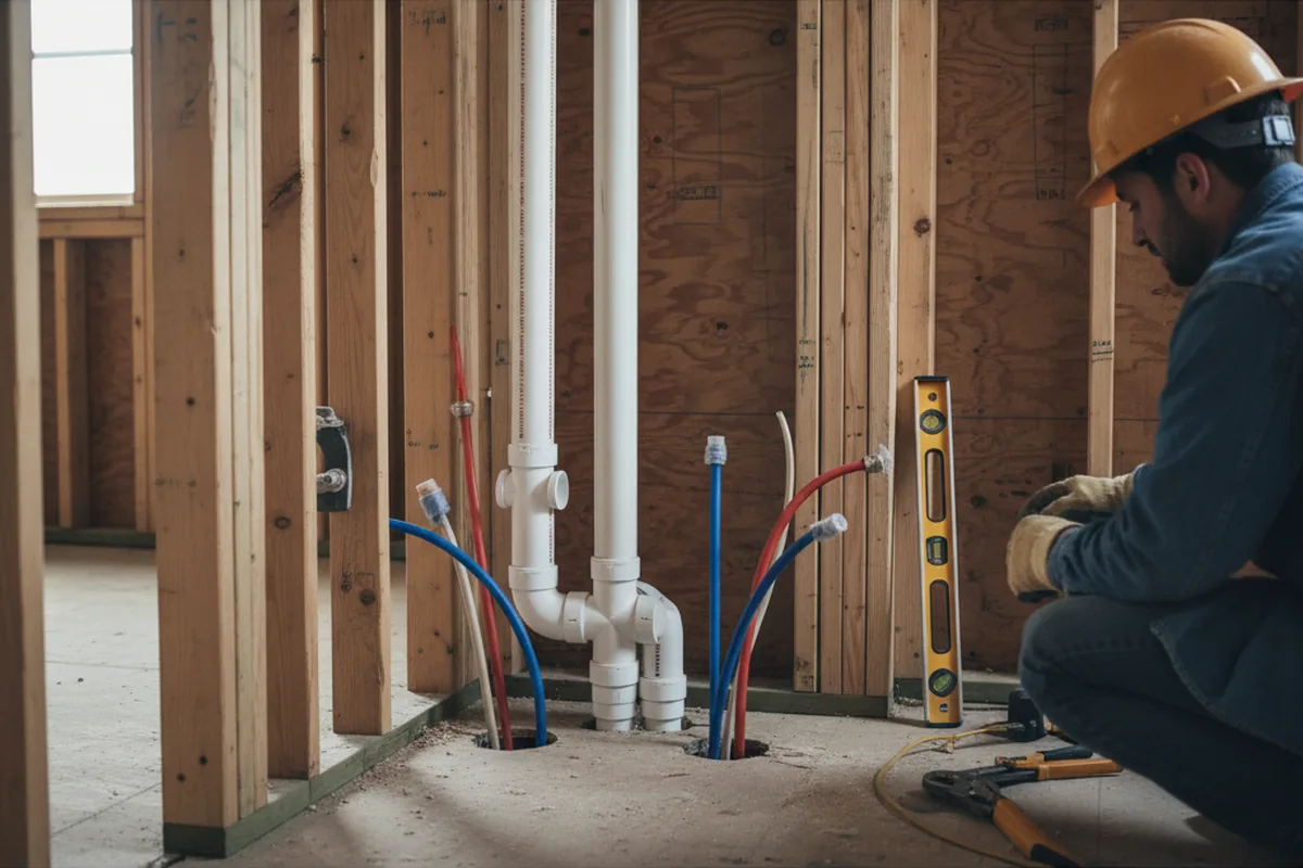 Drain and supply rough-in during Drain Cleaning in Dixon